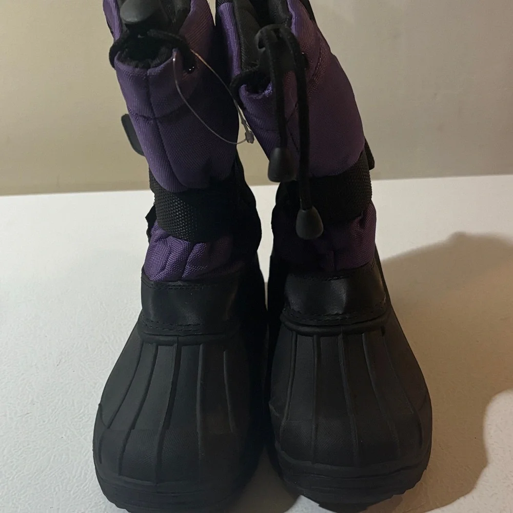 Kids' Black and Purple Snow Boots